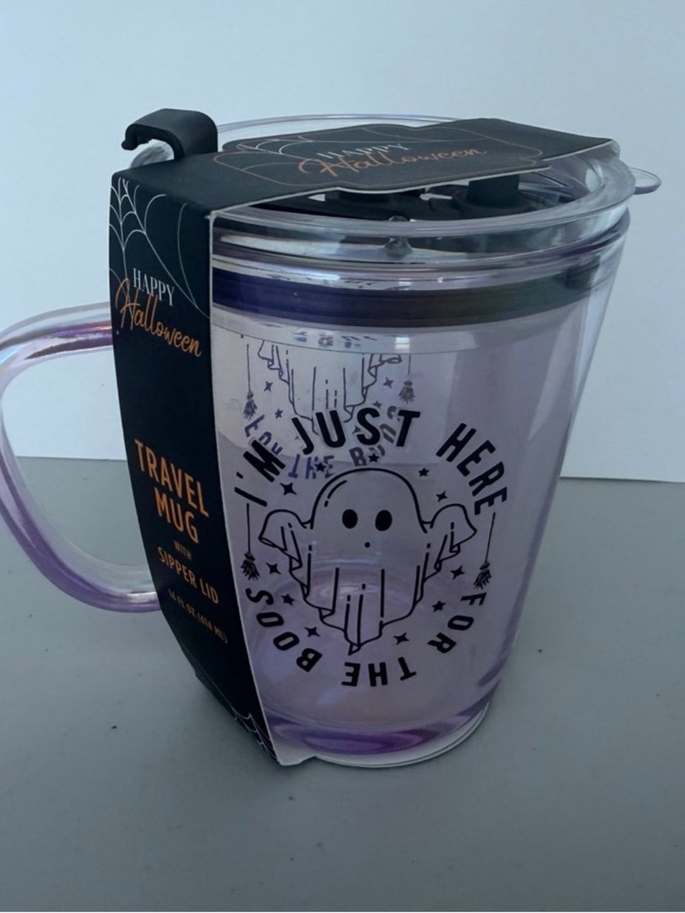 Purple Ghost Travel Mug with Supper Lid